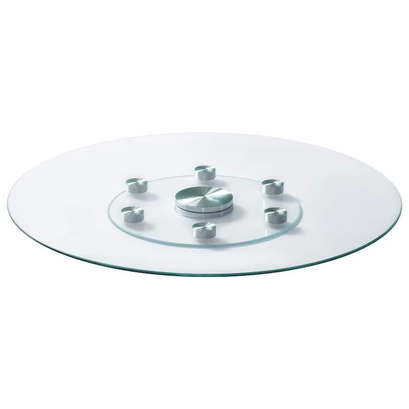 Clear Glass Round Lazy Susan Turntable with Rotation for Serving Table or Kitchen Use