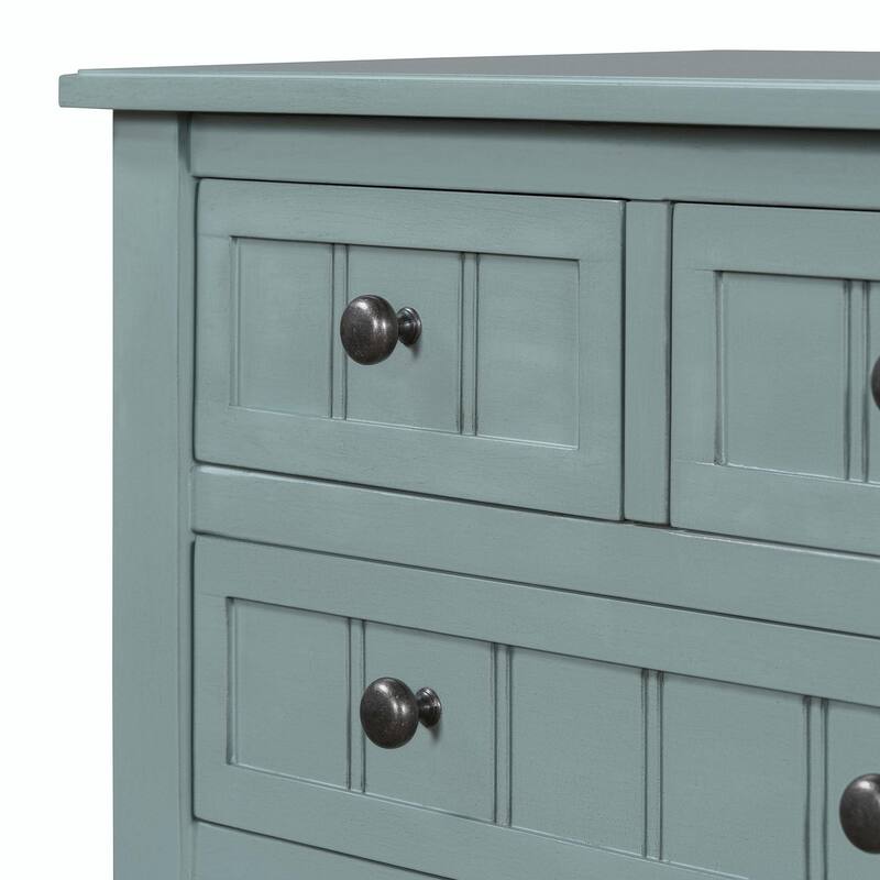 Narrow Console Table with 3 Drawers and Bottom Shelf