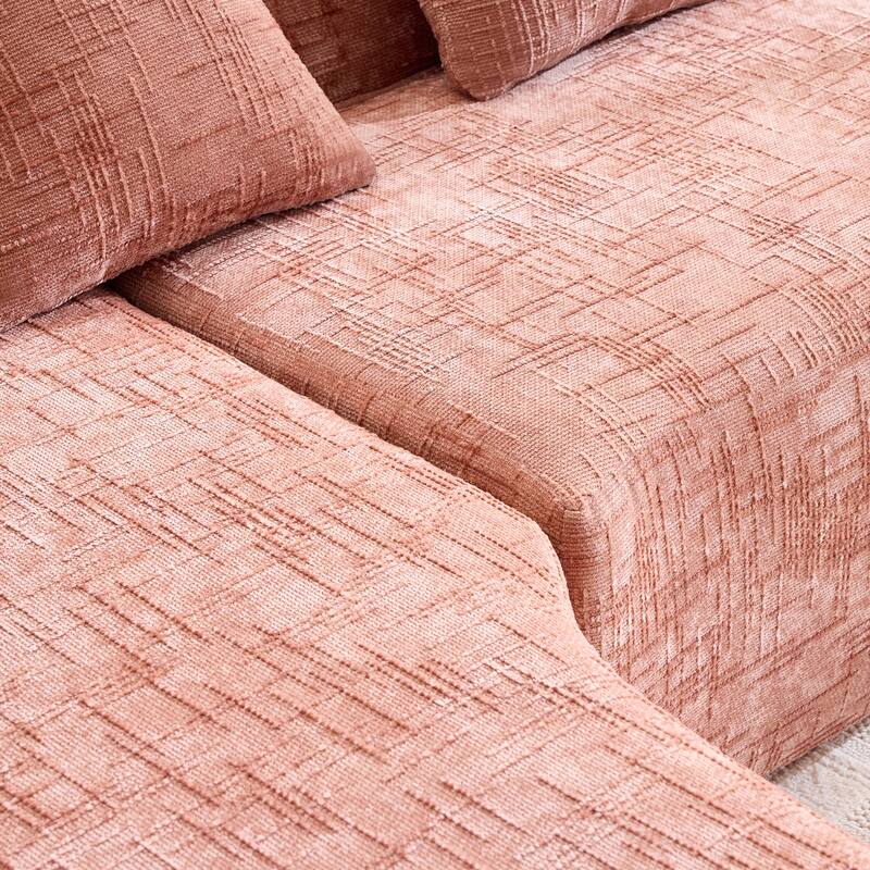 chenille L-shaped compressed sofa
