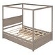 preview thumbnail 17 of 25, Wood Canopy Bed with Trundle Bed and two Drawers ,Full Size Canopy Platform bed With Support Slats, No Box Spring Needed