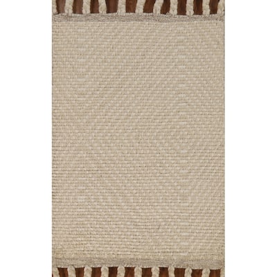Beige Geometric Moroccan Oriental Rug Hand-Knotted Foyer Wool Carpet - 2'0"x 3'0"