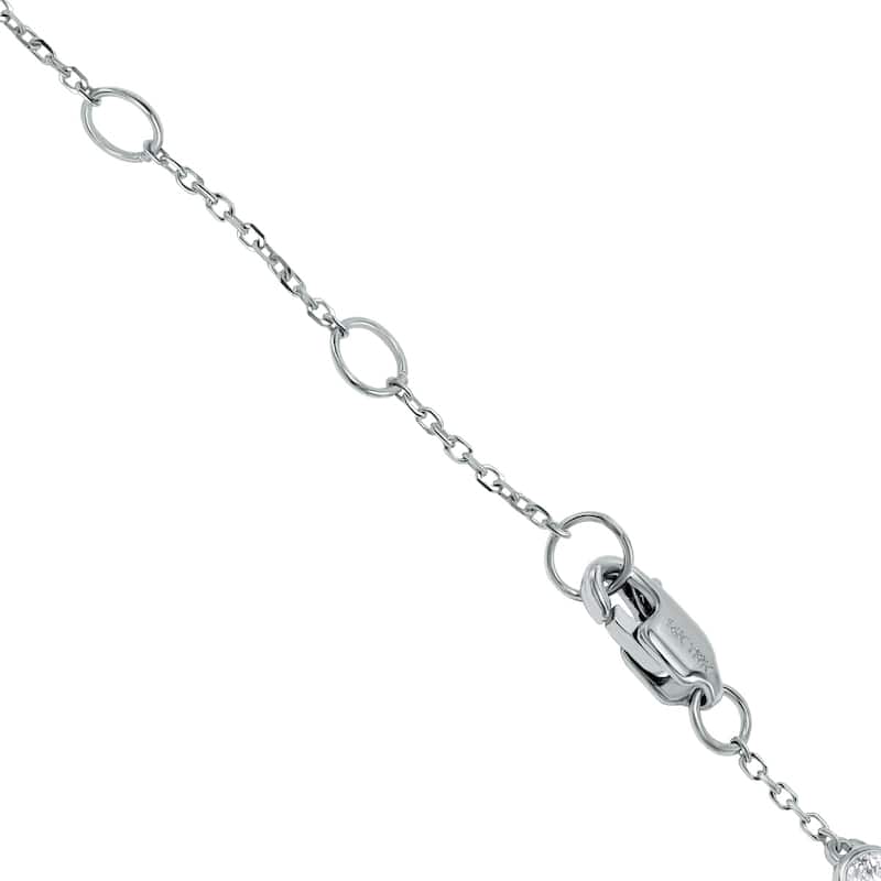 Marquee 1/2 Carat TW Bezel Set Genuine Diamond Station Bracelet in 14K White Gold
