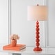 preview thumbnail 1 of 6, SAFAVIEH Lighting 31-inch Jenna Stacked Ball Orange Table Lamp (Set of 2) - 14"x14"x31.5"