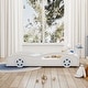 preview thumbnail 10 of 19, Roomfitters Wooden Race Car Platform Bed, Car-Shaped Twin Bed with Wheels for Teens, Blue