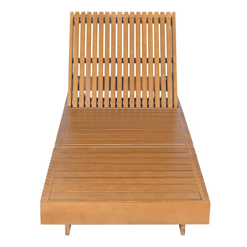 Christopher Knight Home - Kim Lounge Chaise Modern Outdoor Solid Wood Set with Triple-Fold Lounge Cushion