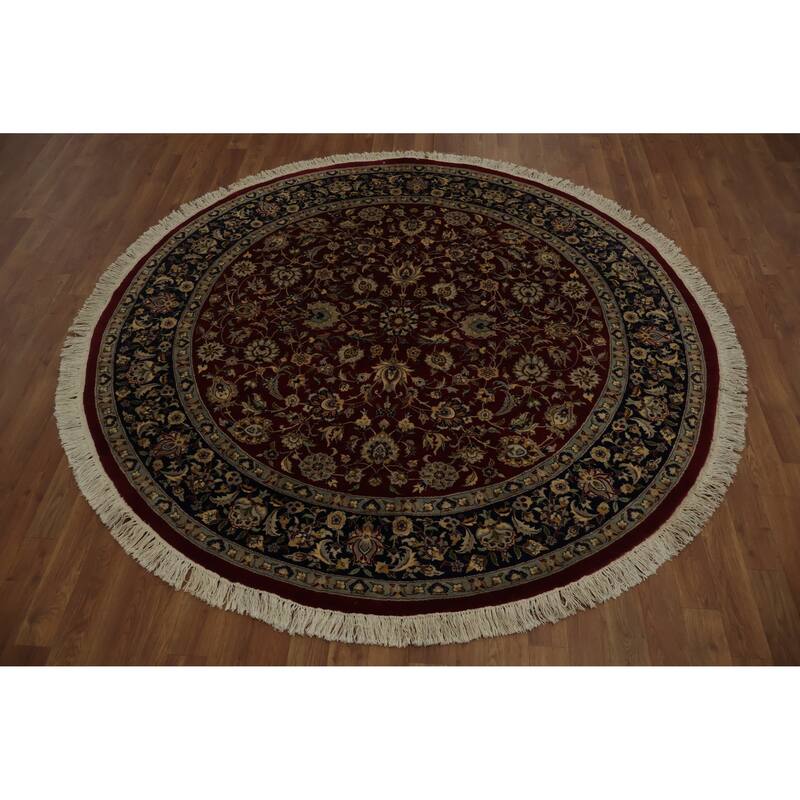 Hand Knotted Oriental 100% Wool Carpet Traditional All-Over Red Ziegler Area Rug - 6' 0'' X 6' 0''