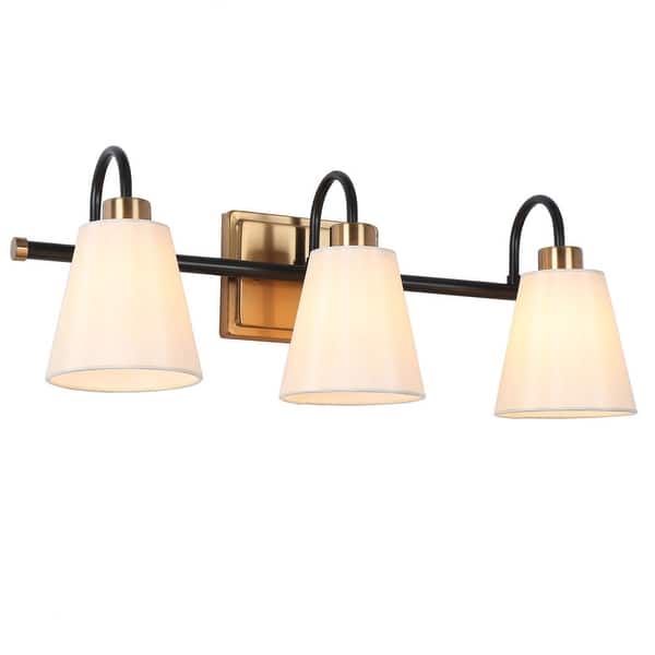 1/2/3/4 Light Modern Black Gold Bathroom Vanity Light Fabric Shade Wall