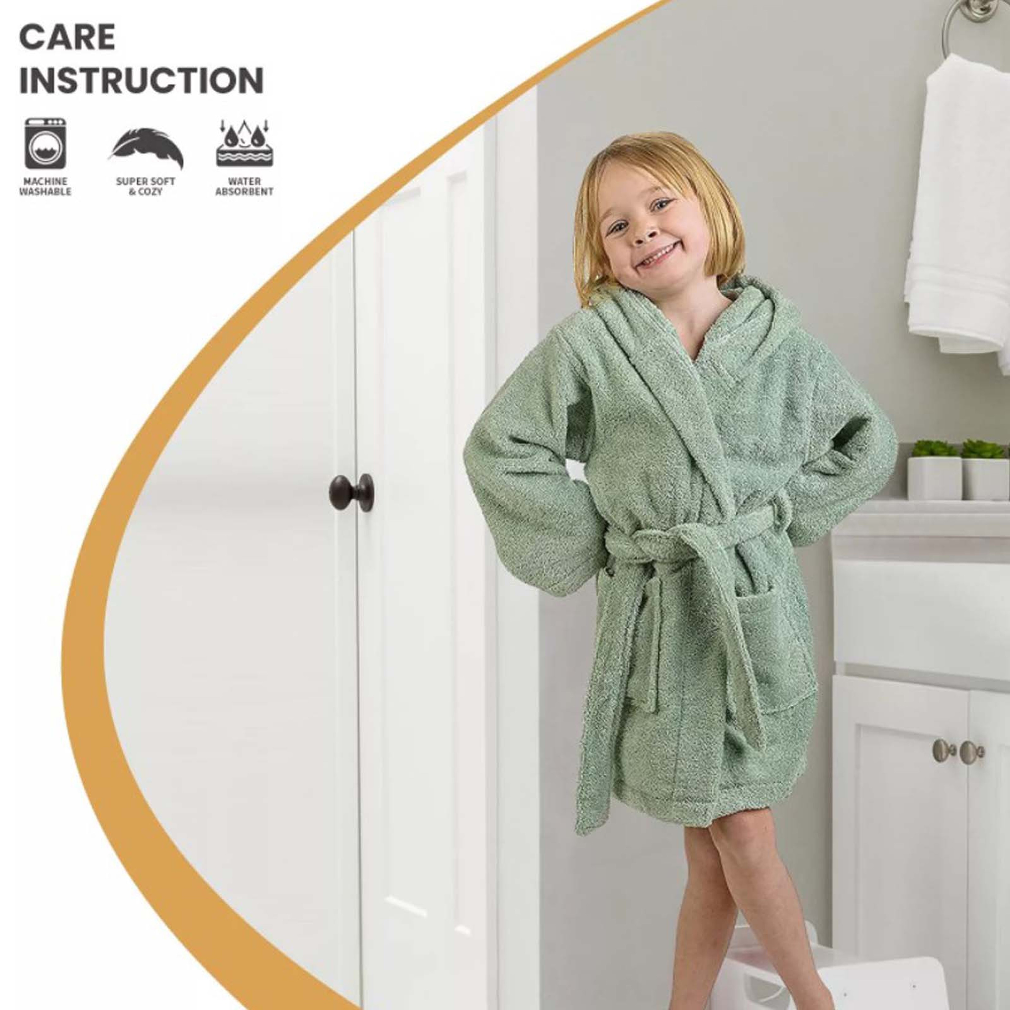 Kids Hooded Bathrobe A&R Towels Boys & girls Luxury terry cotton gown Age 5-14 