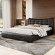 preview thumbnail 11 of 15, Modern Queen Size PU Upholstered Platform Bed with Ergonomic Wingback Headboard, No Box Spring Needed, Cream