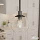 preview thumbnail 1 of 13, Hunter Xidane 1 Light Clear Glass Pendant or Semi-Flush Light - Kitchen Island, Dining Room, Entry - Glam, Contemporary 6" Mini - Matte Black