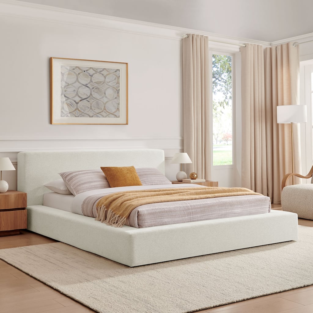 Luma Chenille Upholstered Platform Bed Frame