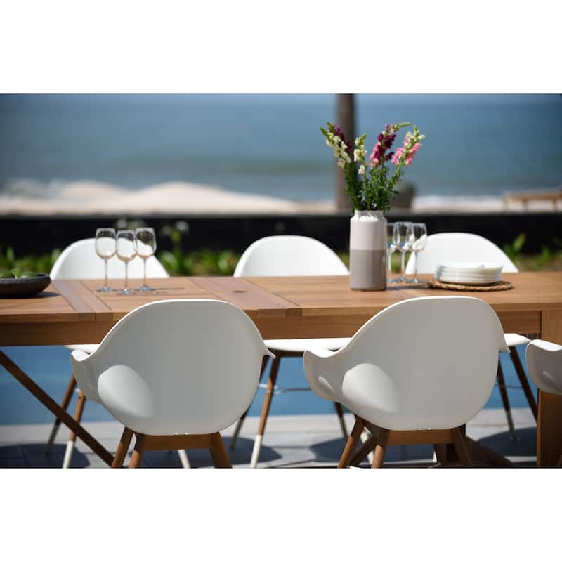 LifestyleGarden 9pc Teak Finish Outdoor Patio Dining Set - 9 Piece