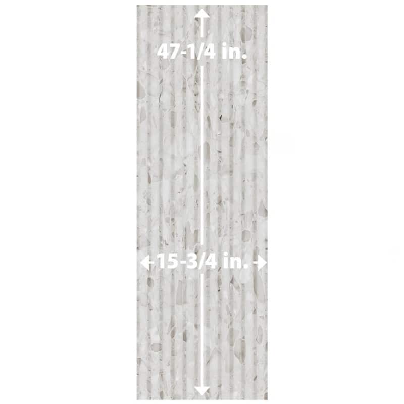 Merola Tile Marbilia Fluted Terrazo White 15-3/4" x 47-1/4" Porcelain Wall Tile