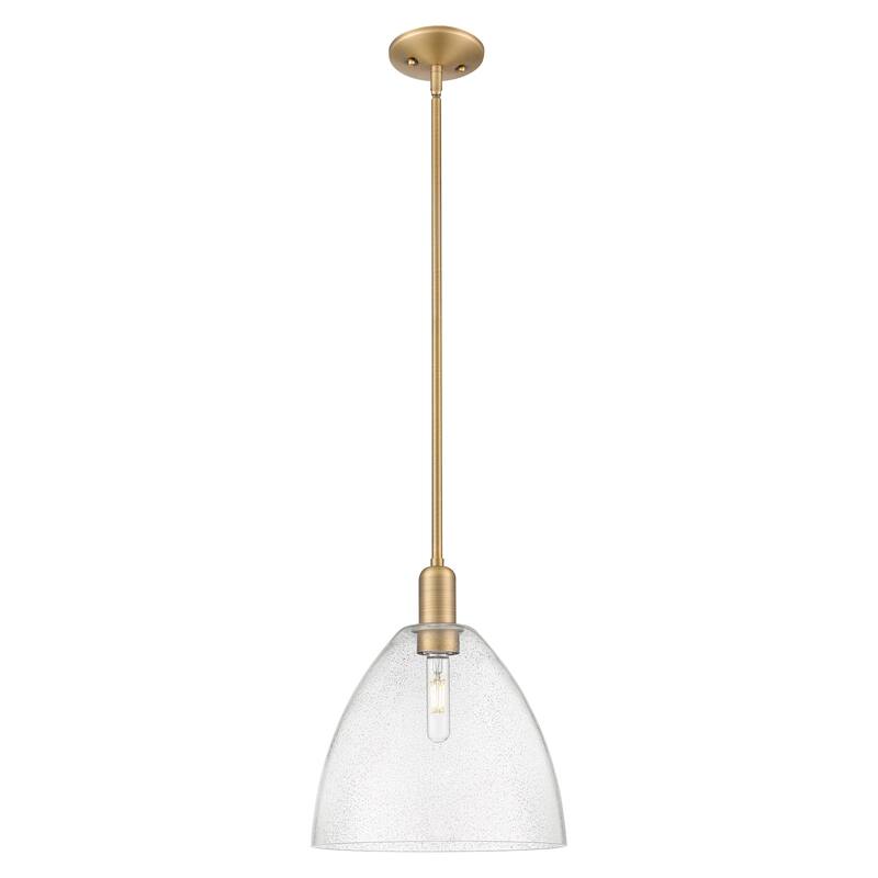 Innovations Lighting Endless Possibilities Arcadia - Bristol - 1 Light 12" Stem Hung Mini Pendant - Brushed Brass/Seedy