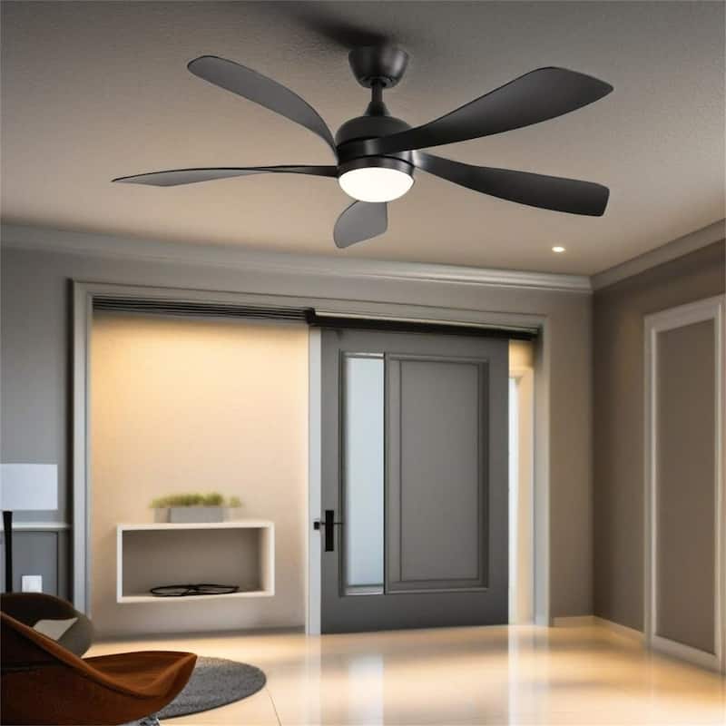 Modern Ceiling Fan With Led Light - Black