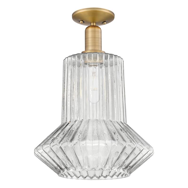 Innovations Lighting Endless Possibilities Arcadia - Springwater - 1 Light 12" Semi-Flush Mount - Brushed Brass