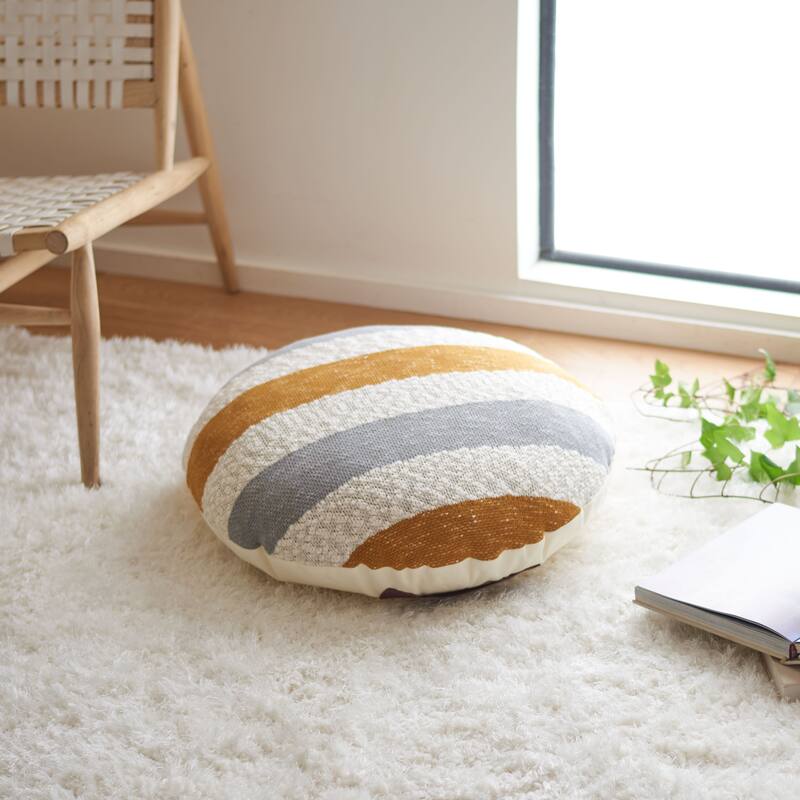 SAFAVIEH Jorjeta Stripe 24-inch Round Floor Pillow