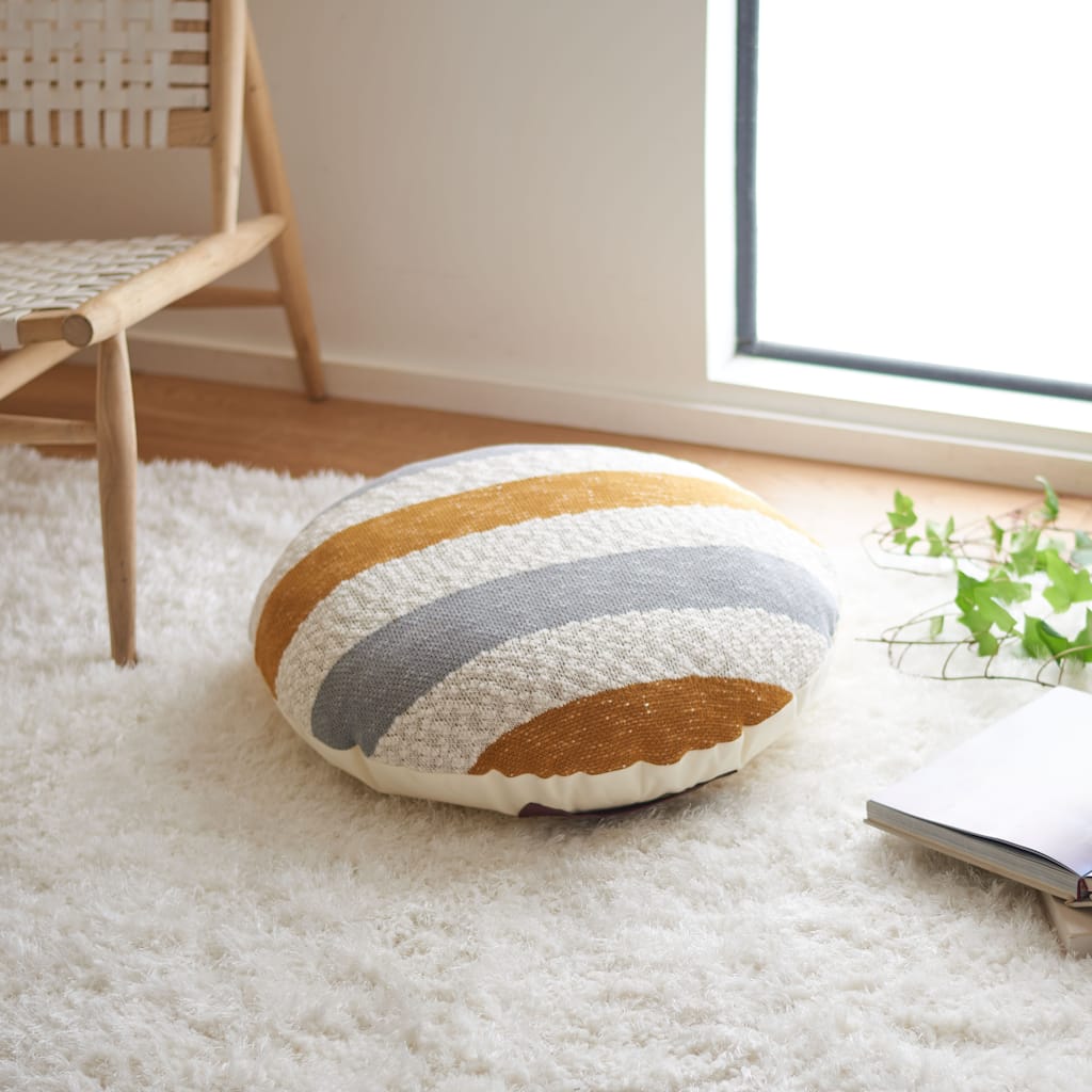 SAFAVIEH Jorjeta Stripe 24-inch Round Floor Pillow