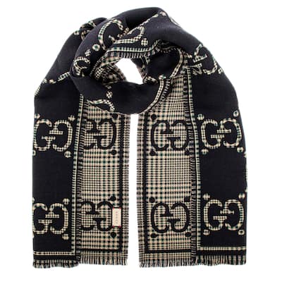 Gucci Check GG Wool Scarf