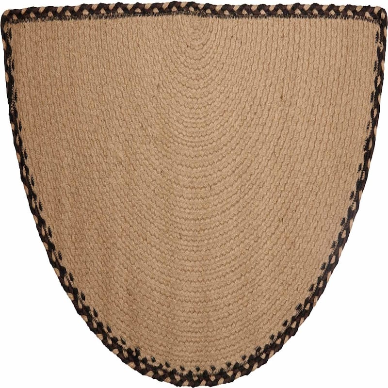 Sawyer Mill Charcoal Plow Jute Half Circle Rug 16.5x33 - 1'4.5" x 2'9"