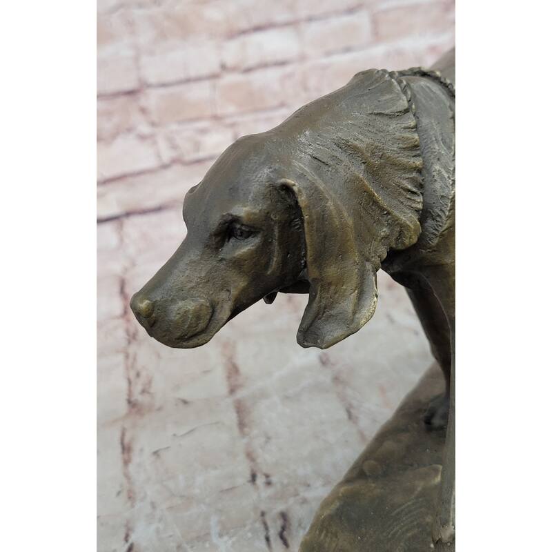 Service Imitative Dog Support Animal Bronze Statue Sculpture Figure 9.5 Inches X 12 Inches