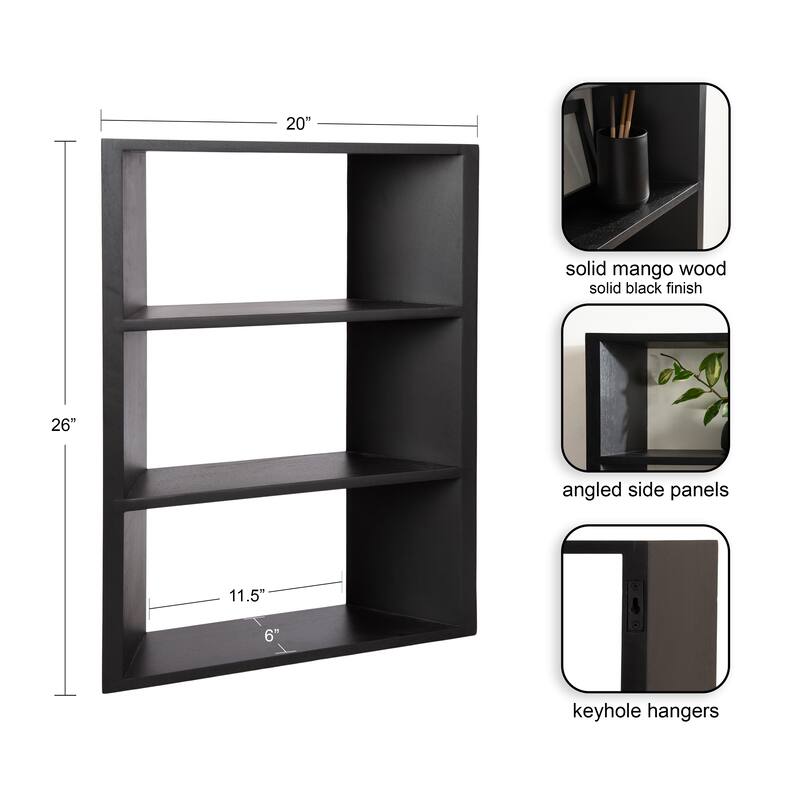 Kate and Laurel Akita Tiered Wall Shelf