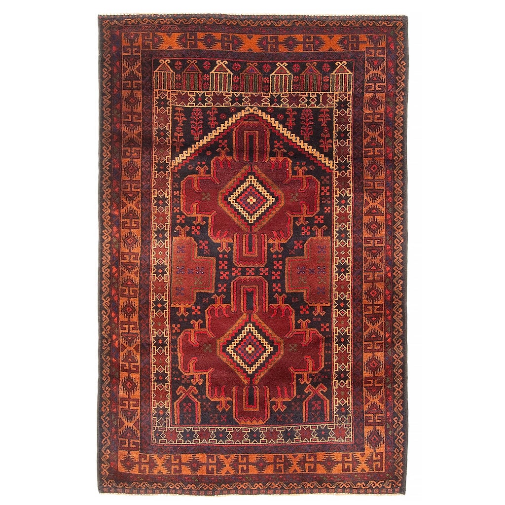 Teimani Burgundy Rug 2'11" x 4'8" - 2'11 x 4'8