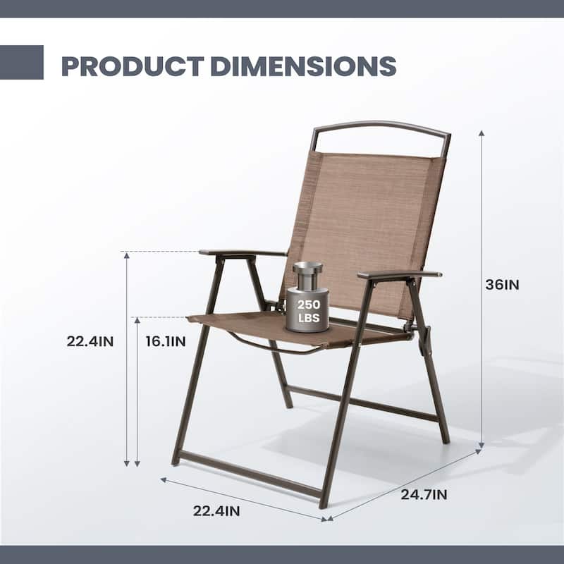 Pellebant Patio Portable Folding Chairs Outdoor Dining Chairs