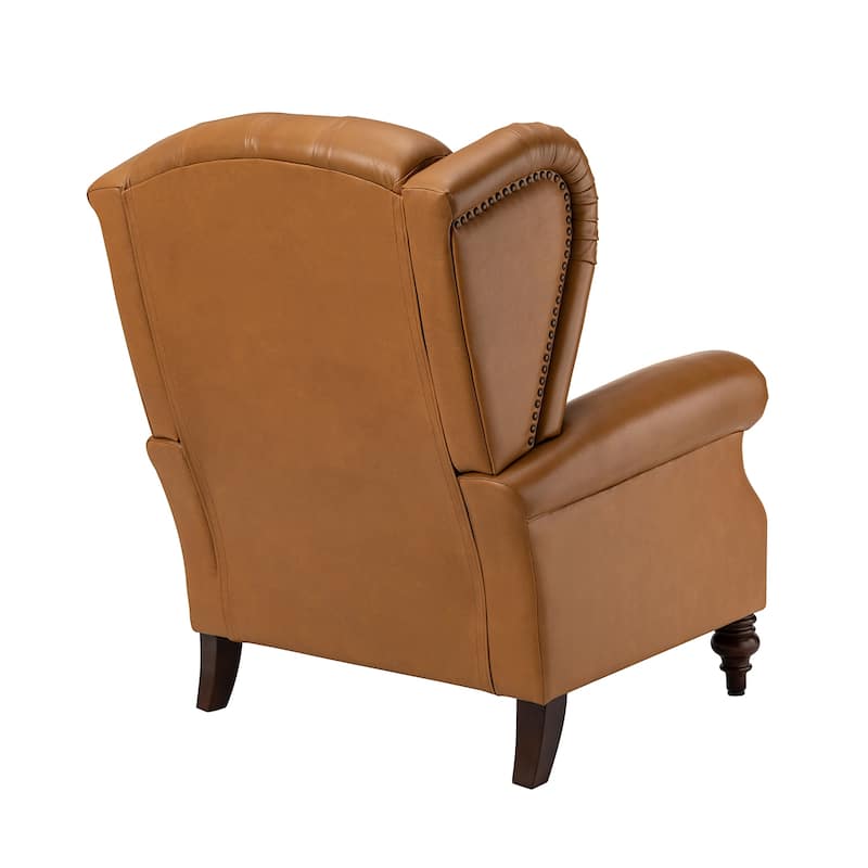 Alex Classic Leather Armchair with Nailhead Trim by HULALA HOME