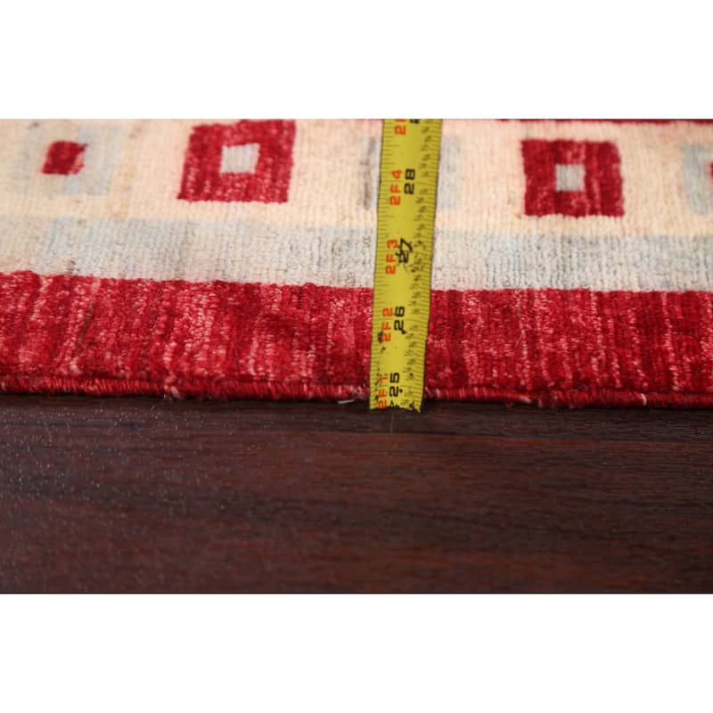 Gabbeh Kashkoli Wool Oriental Area Rug Hand-knotted Geometric Carpet - 3'2" x 5'1"