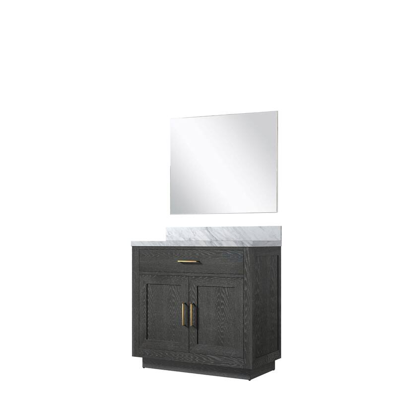 Abbey Bath Vanity with Carrara Marble Top, Sink and Mirror