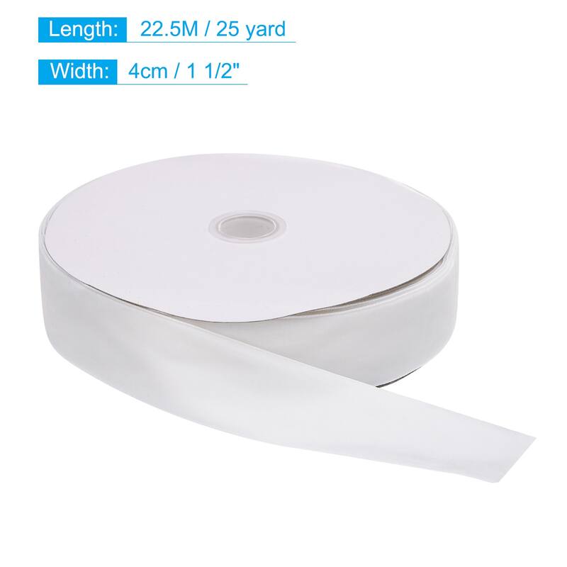 Velvet Ribbon 1 1/2 Inch Single Face Spool Silky for DIY Crafts - White - 25 Yard