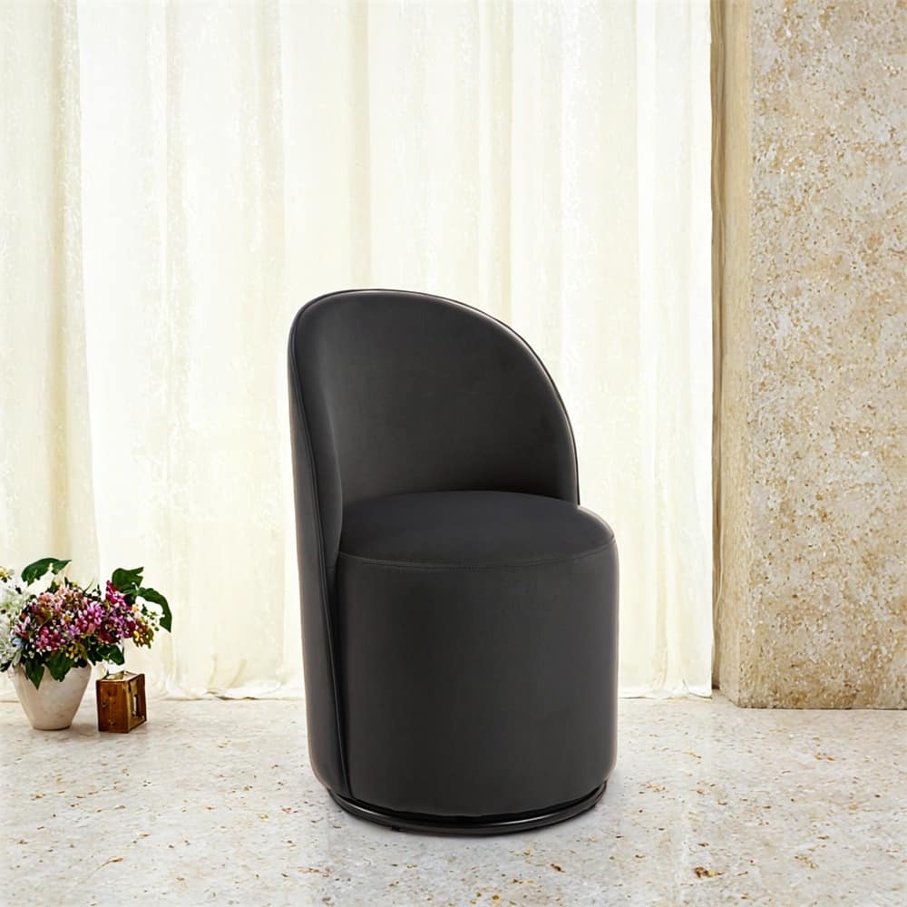 Kitchen & Dining Room Barrel Chair,Round Velvet Swivel Dining Chair