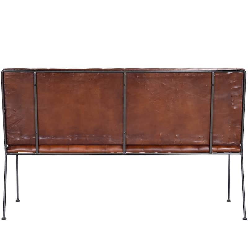 Butler Phoenix Leather & Metal Bench
