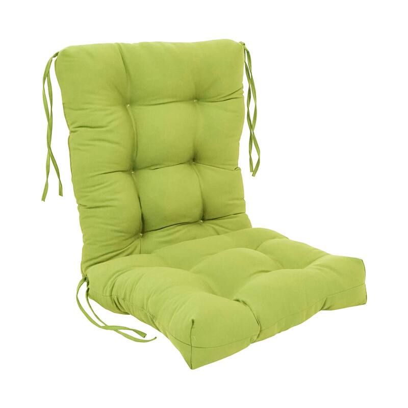 Multi-Section Tufted Twill Seat/Back Chair Cushion (Multiple Sizes) - 18 x 38 - Mojito Lime
