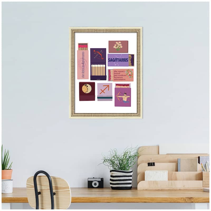 Kate and Laurel Sagittarius Matchbooks 14x18 FC by Megan Ryan Framed Wall Art Print