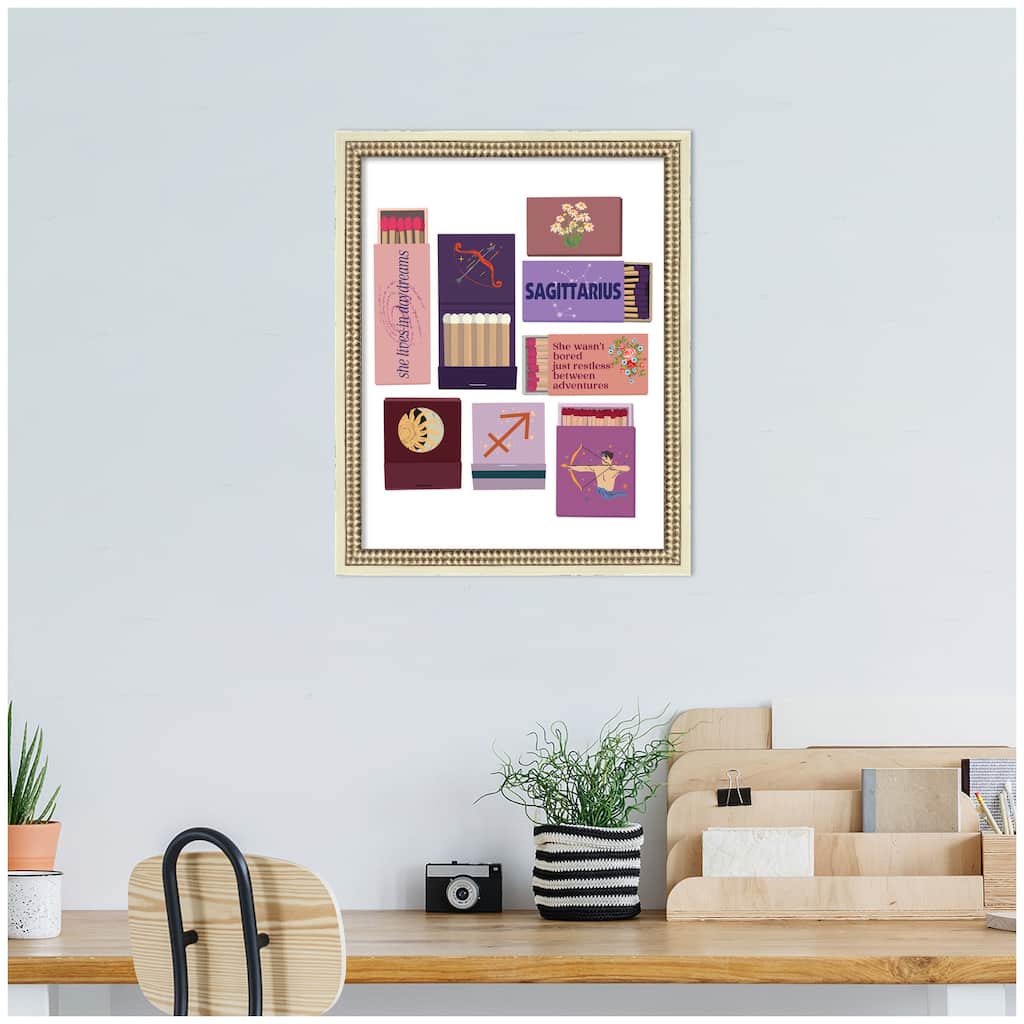 Kate and Laurel Sagittarius Matchbooks 14x18 FC by Megan Ryan Framed Wall Art Print