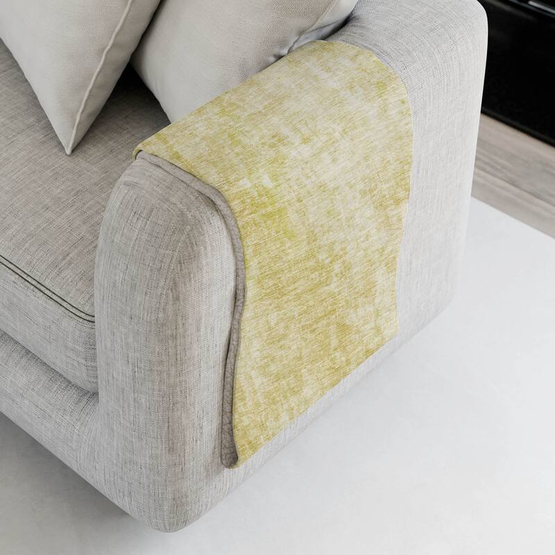 Premium Machine Washable Modern Abstract Sherpa Throw Blanket - Gold - 4'2" x 5'10"