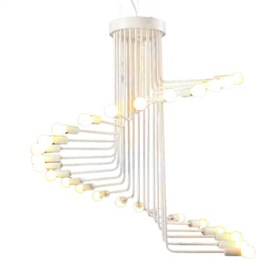 Jayzee 28-inch White 20-light Edison Chandelier