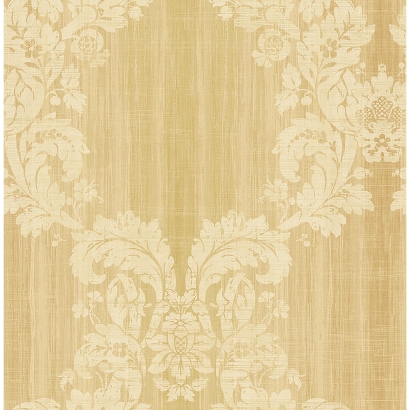 Seabrook Designs Aldeno Leaf Ogee Unpasted Wallpaper
