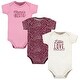 preview thumbnail 1 of 0, Hudson Baby Infant Girl Cotton Bodysuits, Little Love Flowers 3-Pack 0-3 Months - Little Love Flowers 3-Pack