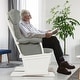 preview thumbnail 16 of 25, Wood Baby Glider and Ottoman Cushion Set with Padded Armrests for Nursing - 29.5" x 26" x 40"