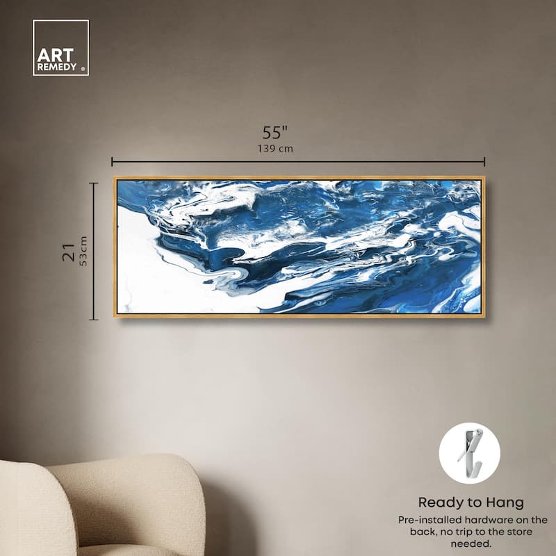 Suman Blue Panoramic Canvas by Art Remedy