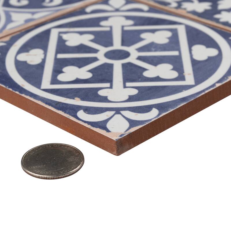 Merola Tile Faenza Azul 13" x 13" Ceramic Floor and Wall Tile