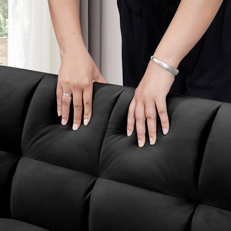 Velvet Sofa Bed 64.9" - Foldable with Soft Pillows for Living or Bedroom