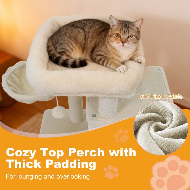 Gymax 33.5'' Cat Tree w/ 2-Tier Condo Padded Plush Top Perch Sisal