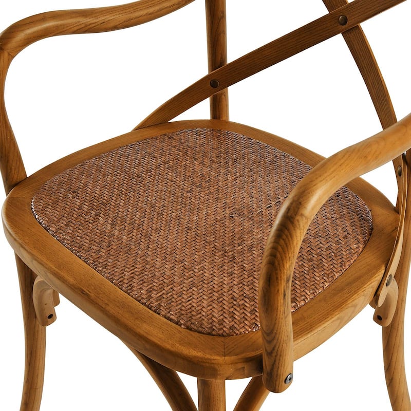 The Gray Barn Trails End Elm and Rattan Dining Chair