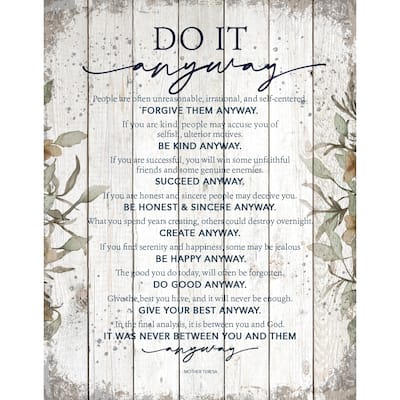 Do It Anyway Wood Plaque 11.75"x15" - White