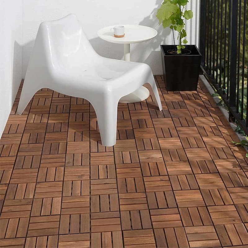 12"x12" Square Wood Interlocking Flooring Tiles Pack of 10/20/30