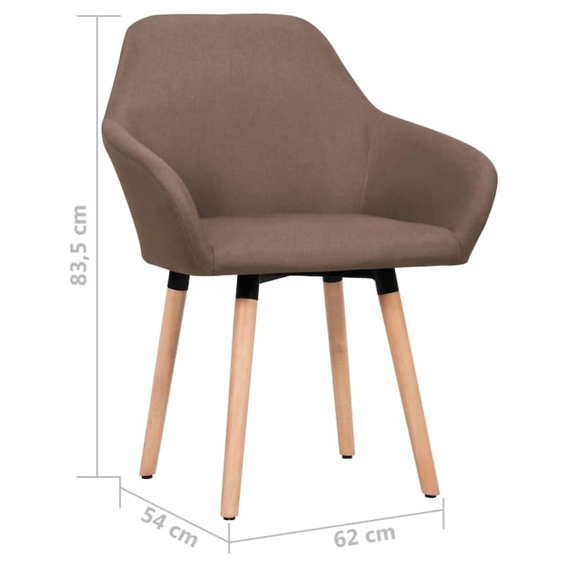 vidaXL Dining Chair Accent Upholstered Arm Chair with Solid Wood Legs Fabric - 24.4" x 21.3" x 32.9"